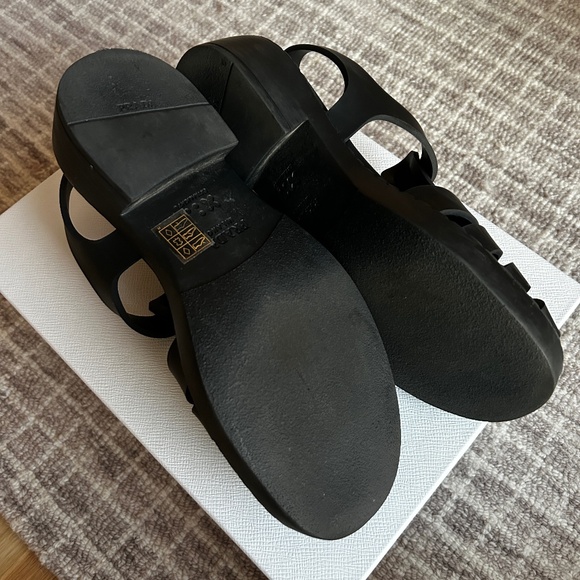 PRADA CALZATURE DONNA RUBBER SANDALS BLACK WOMEN’S 38 7.5 NEW IN BOX - Picture 7 of 10